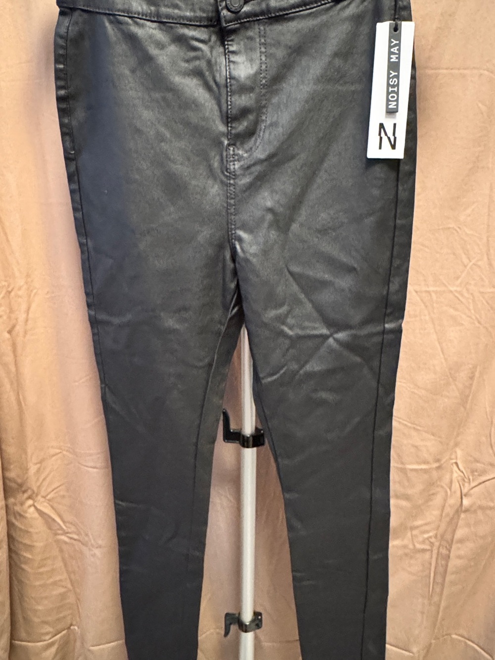 Noisy May Black Coated Skinny Pants